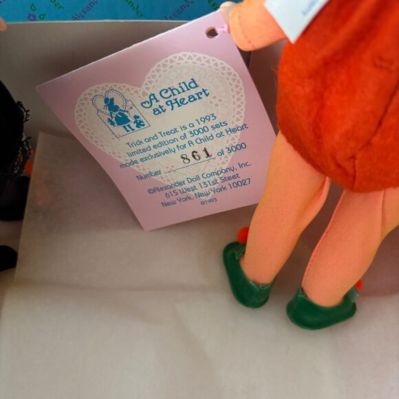 1993 Madame Alexander 8” Doll set TRICK and TREAT 61S Child at Heart LE 861/3000 - Picture 7 of 16